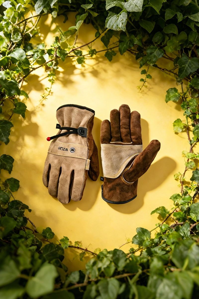 WZQH Leather Work Gloves for Men or Women. Large Glove for Gardening, Tig/Mig Welding, Construction, Chainsaw, Farm, Ranch, etc. Cowhide, Cotton Lined, Utility, Firm Grip, Durable. Coffee-grey L